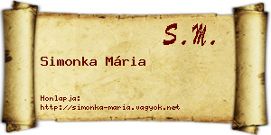 Simonka Mária névjegykártya