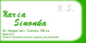 maria simonka business card